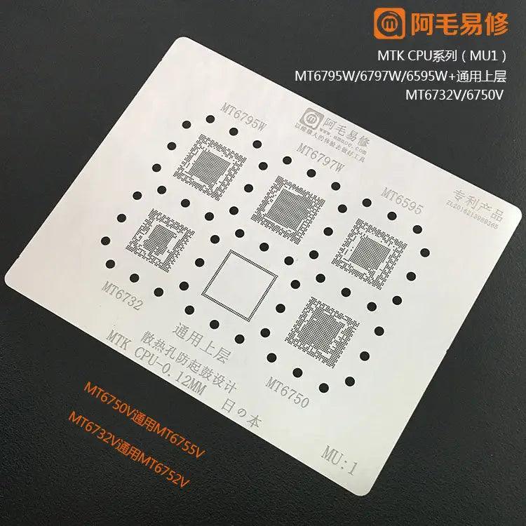 AMAOE BGA Reballing Stencil MTK CPU MU:1-MU:5 Steel Mesh - Image 3