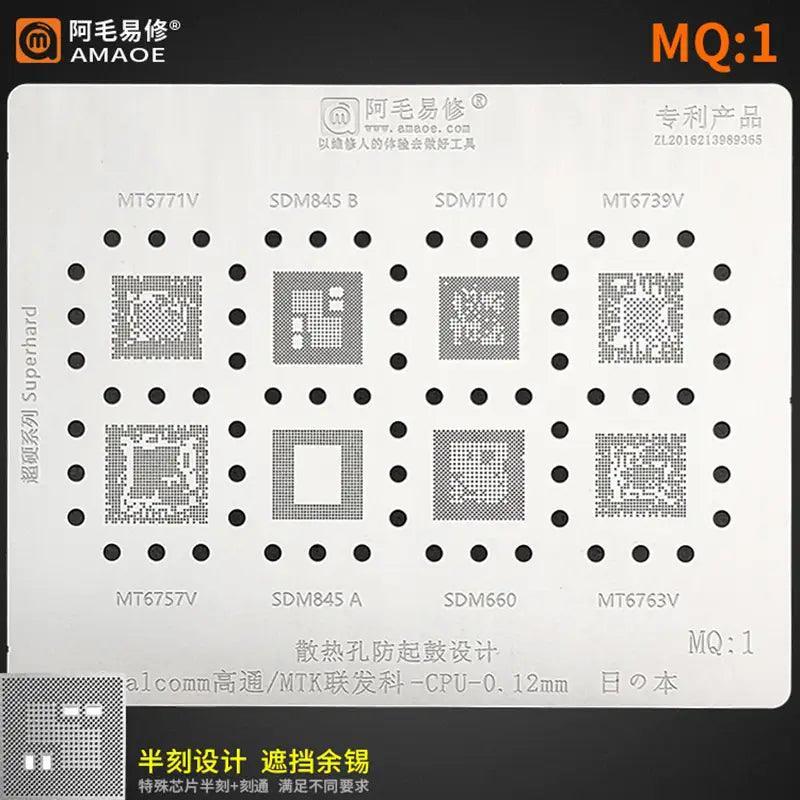 Amaoe BGA Reballing Stencil Qualcomm MTK CPU MQ:1-MQ:6 - Image 2