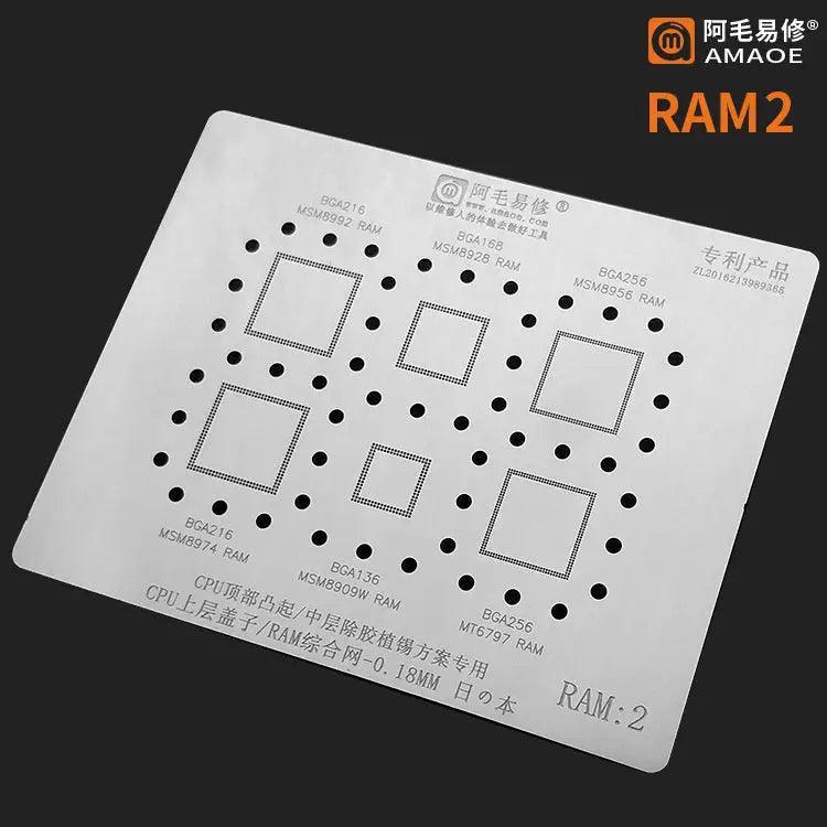 Amaoe BGA Reballing Stencil for universal CPU Cover RAM1 RAM2 - Image 2