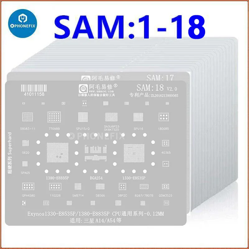 Amaoe BGA Reballing Stencil Template For Samsung SAM1-SAM 21 - Image 3