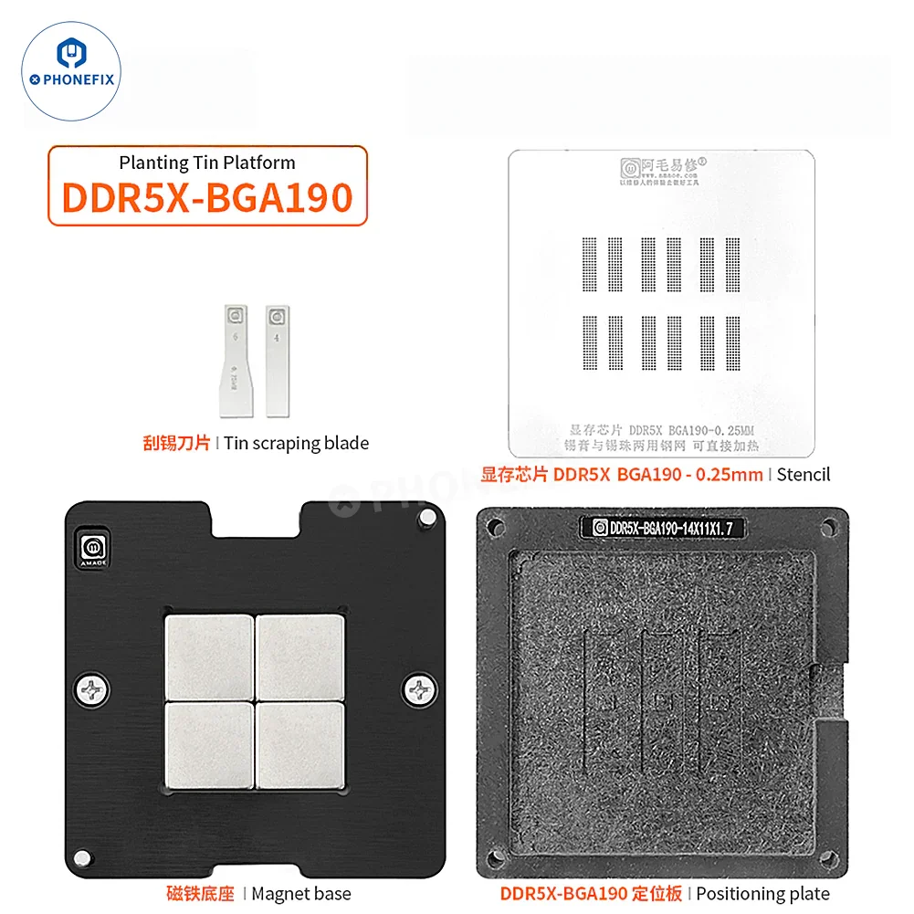 AMAOE BGA253 BGA190 Reballing Stencils for DDR LPDDR3 video memory chips - Image 7