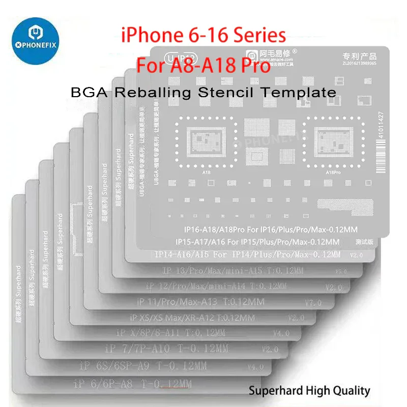 Amaoe CPU IC BGA Reballing Stencils Kit For iPhone PCB Board - Image 3