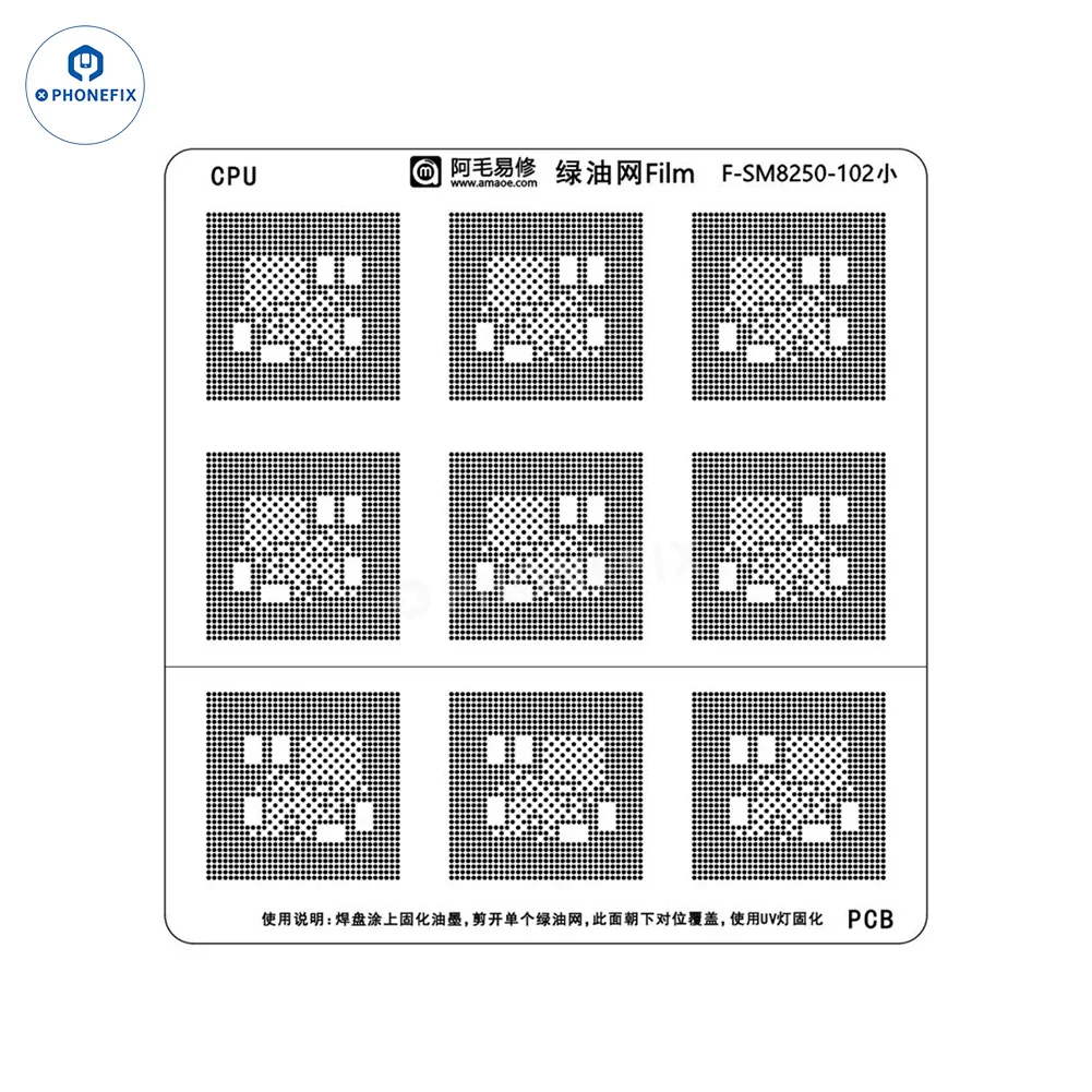 AMAOE Green Oil Network Film for iphone A10-A17 CPU BGA Reballing - Image 19