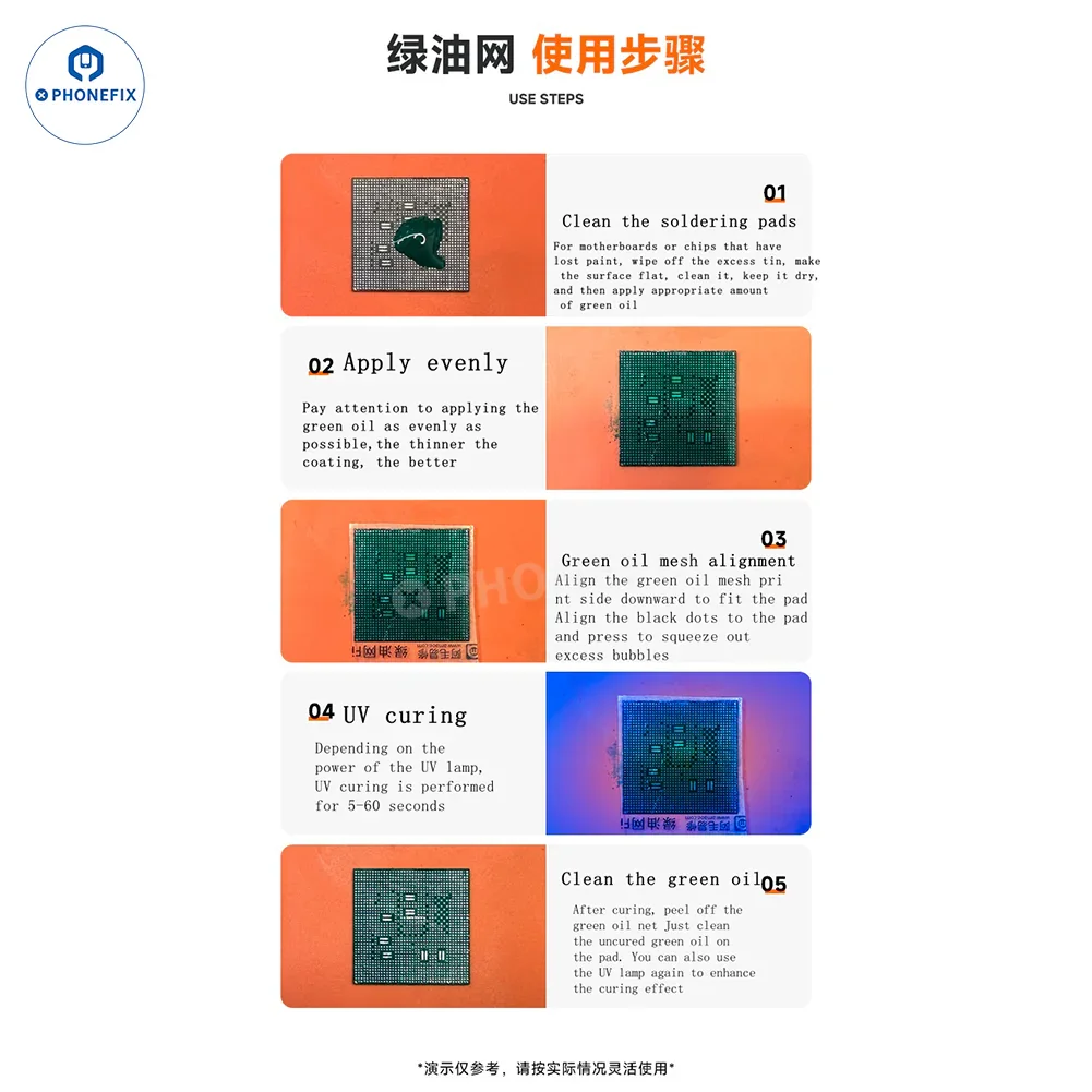AMAOE Green Oil Network Film for iphone A10-A17 CPU BGA Reballing - Image 2