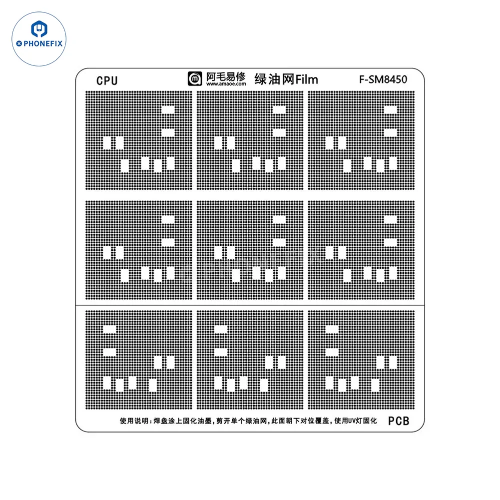 AMAOE Green Oil Network Film for iphone A10-A17 CPU BGA Reballing - Image 21