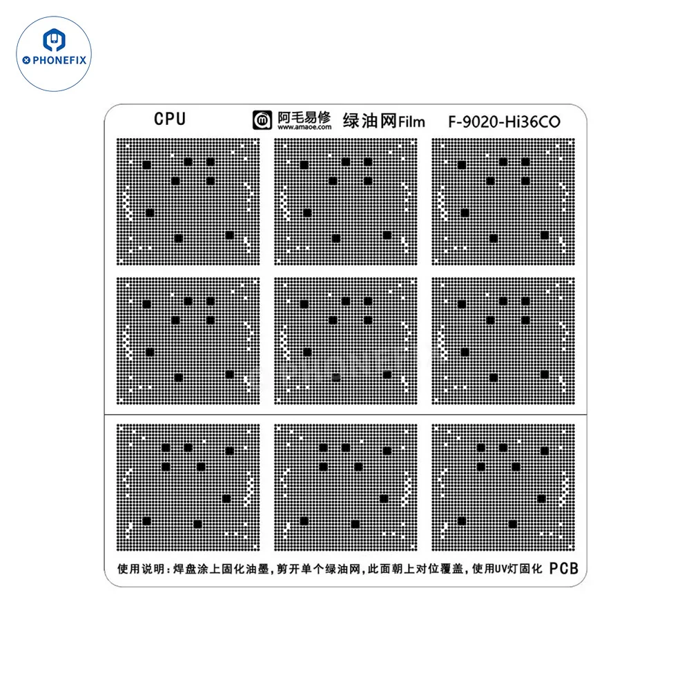 AMAOE Green Oil Network Film for iphone A10-A17 CPU BGA Reballing - Image 27