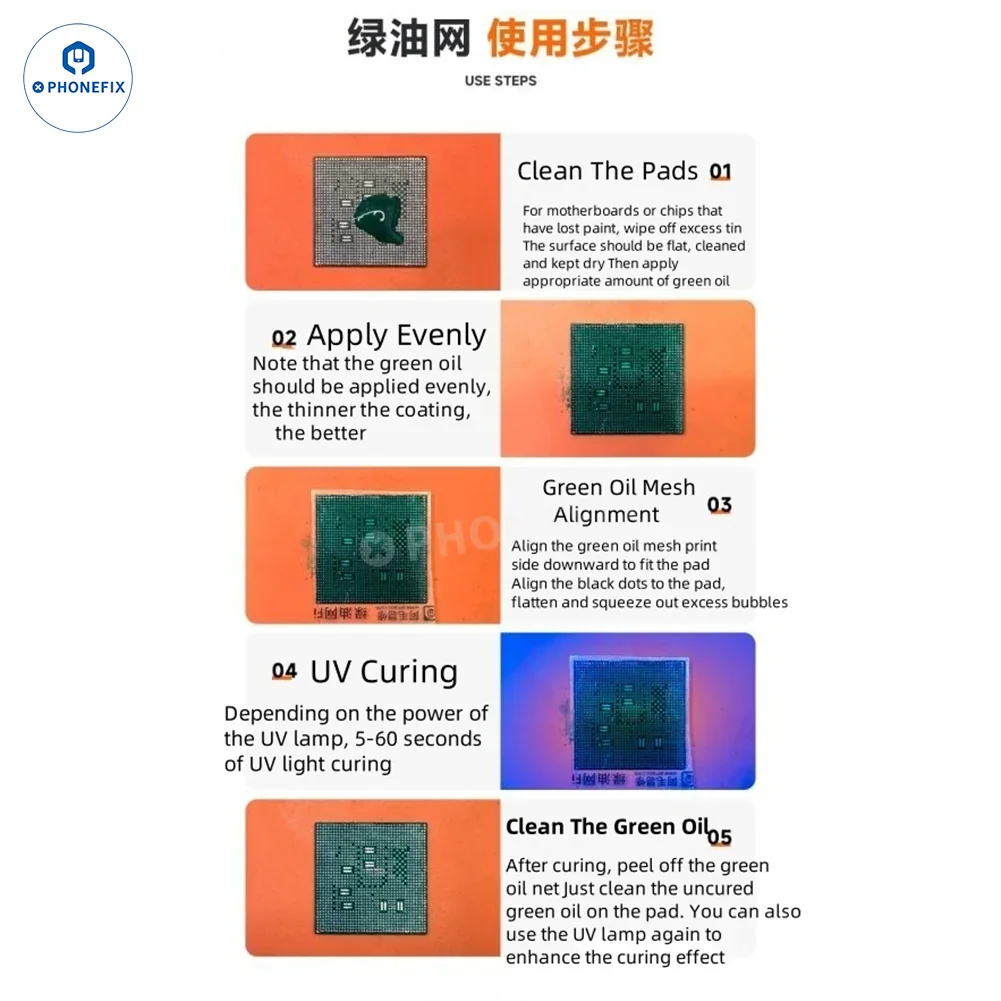 AMAOE iPhone X-15 Pro Max Screen IC Green Oil Digging Hole Stencil - Image 10