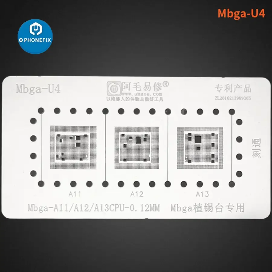Amaoe Mbga-B12 A8-A18 Pro CPU Reballing Stencil Positioning Platform - Image 7