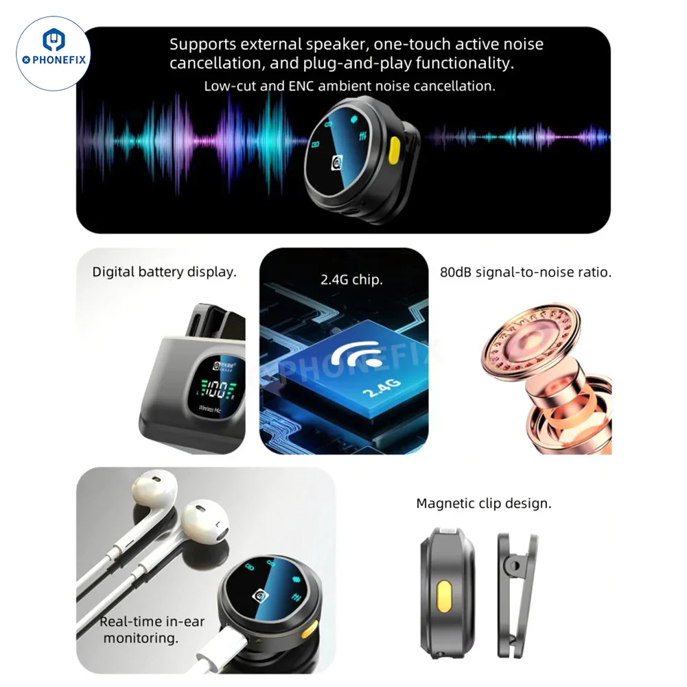 AMAOE MIC-A Wireless Microphone for Live Video Recording - Image 2