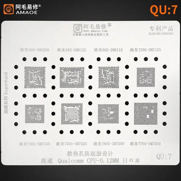 Amaoe Reballing Stencil Qualcomm CPU QU1-QU8 0.12mm - Image 9