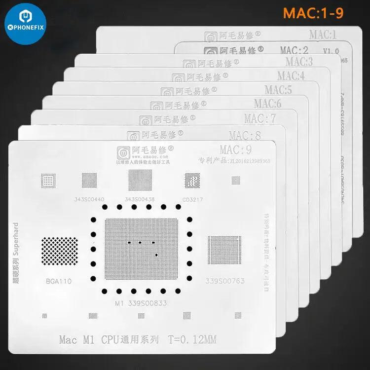 Amaoe Reballing Stencil Steel Mesh MAC:1-13 BGA CPU SSD Stencil - Image 7