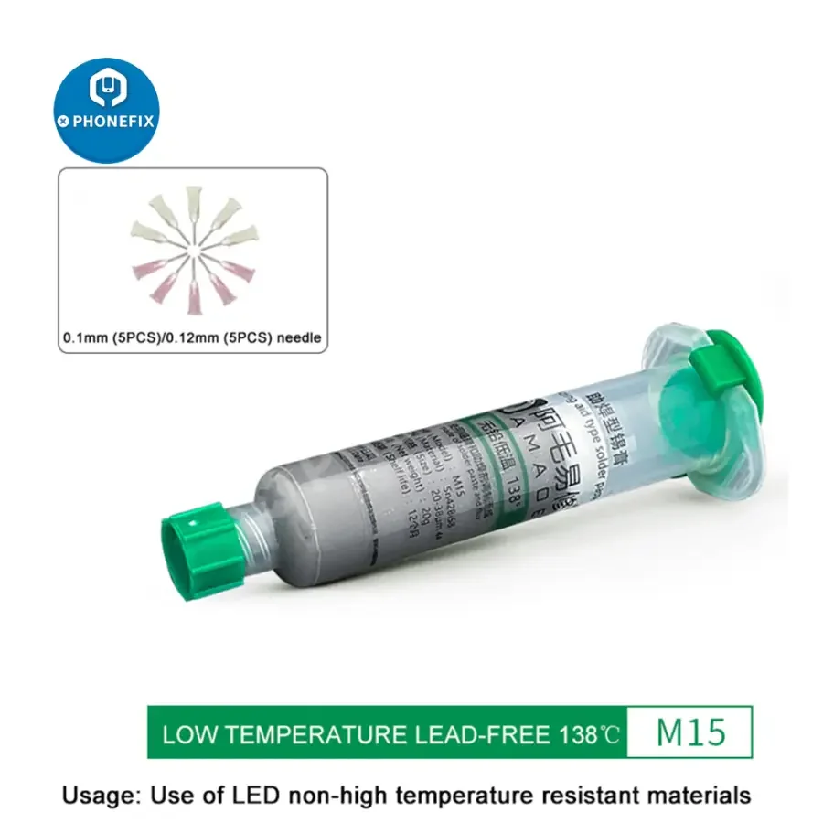 AMAOE Solder Paste M14 M15 138 183 Degrees Syringe Tin Flux - Image 4