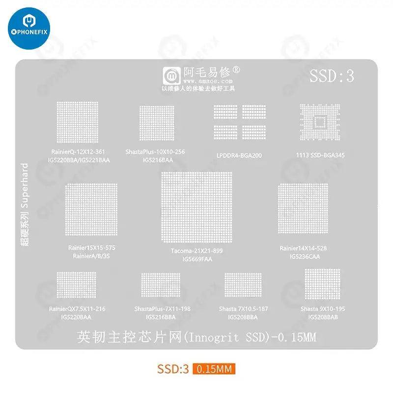 AMAOE SSD DDR Memory 0.12mm BGA Reballing Stencil Template Net - Image 4