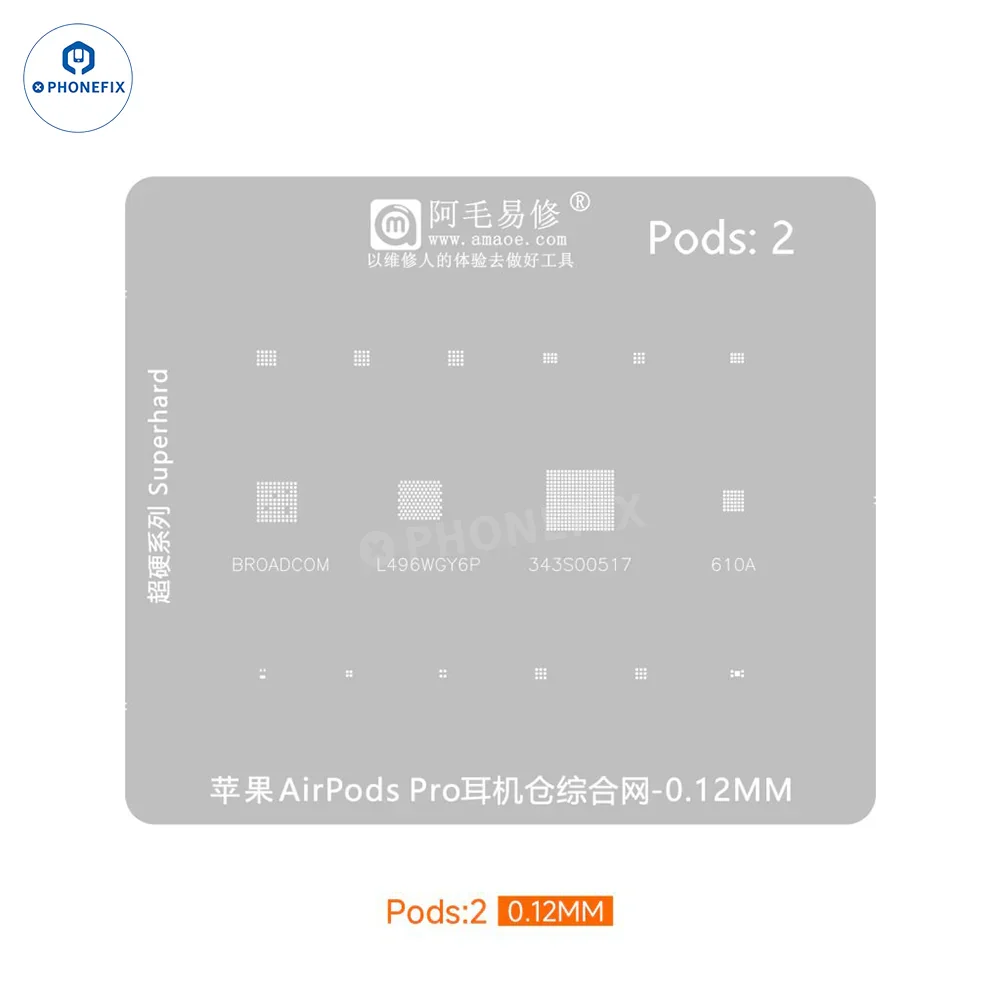 Amaoe Tin Planting Platform 0.12MM Stencil For AirPod Pro1 2 3 - Image 17