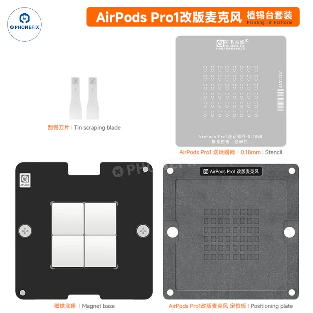 Amaoe Tin Planting Platform 0.12MM Stencil For AirPod Pro1 2 3 - Image 21