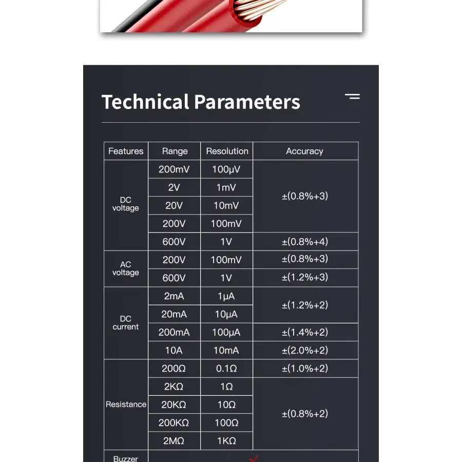 AN8205C Digital Multimeter AC/DC Volt Meter DC Ammeter Tester - Image 10
