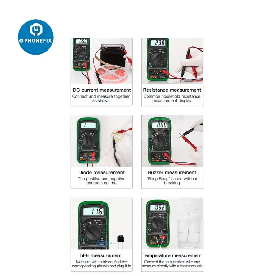 AN8205C Digital Multimeter AC/DC Volt Meter DC Ammeter Tester - Image 13