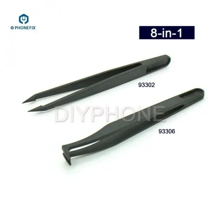 Anti-static Carbon Fiber Tweezers Kit Craft Pick Tool for PCB Repair - Image 3