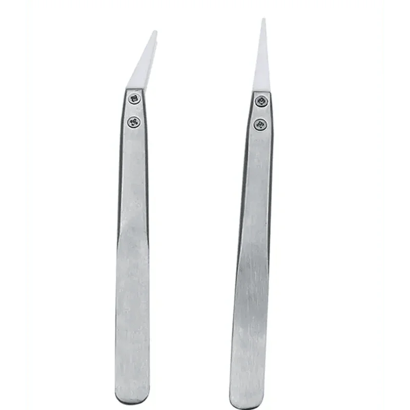 Anti-Static Ceramic Tweezers Industrial Straight Curved Tweezers - Image 2