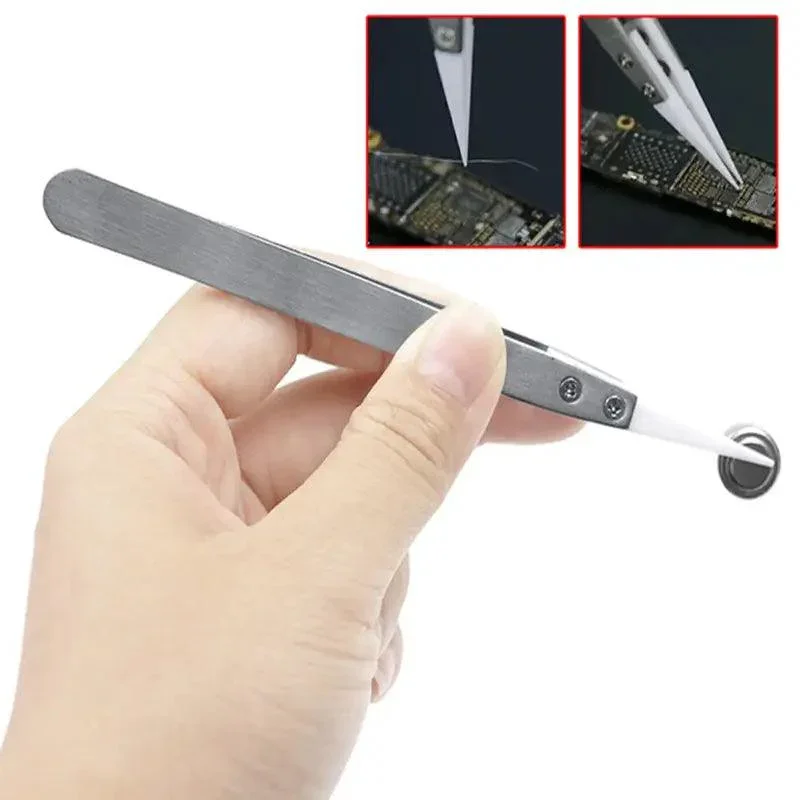 Anti-Static Ceramic Tweezers Industrial Straight Curved Tweezers - Image 3