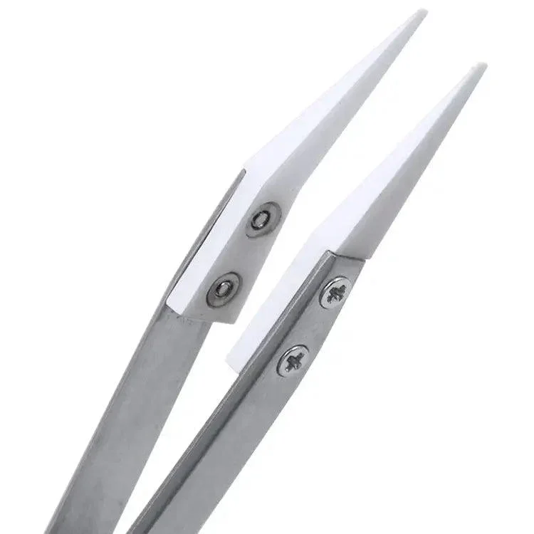 Anti-Static Ceramic Tweezers Industrial Straight Curved Tweezers - Image 4