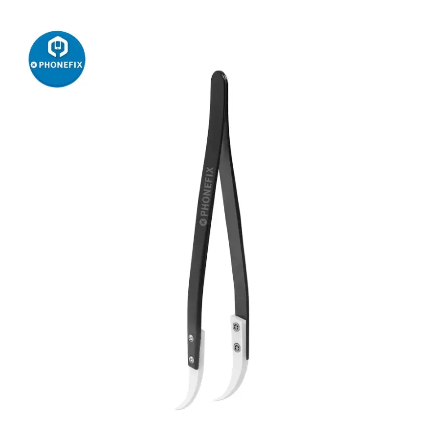 Anti-Static Stainless Steel Ceramic Tweezers with Straight Curved Knife Tip - Image 10