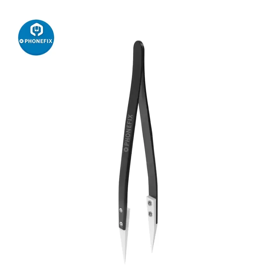 Anti-Static Stainless Steel Ceramic Tweezers with Straight Curved Knife Tip - Image 5