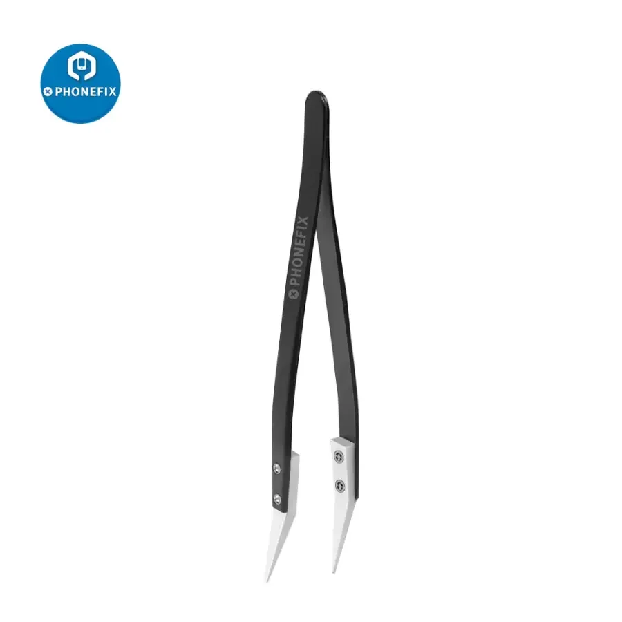 Anti-Static Stainless Steel Ceramic Tweezers with Straight Curved Knife Tip - Image 9