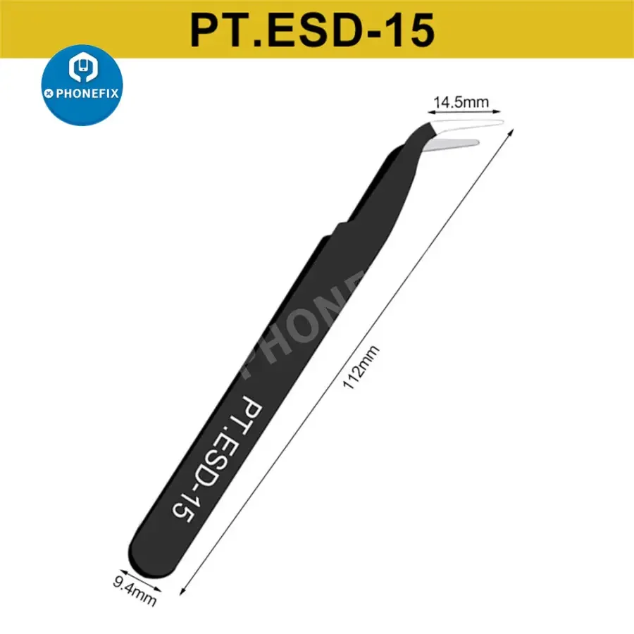 Anti-static Stainless Steel Curved Straight Tweezers For Phone Repair Tool - Image 10