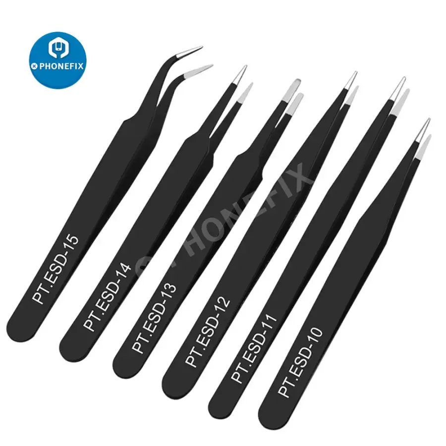 Anti-static Stainless Steel Curved Straight Tweezers For Phone Repair Tool - Image 3