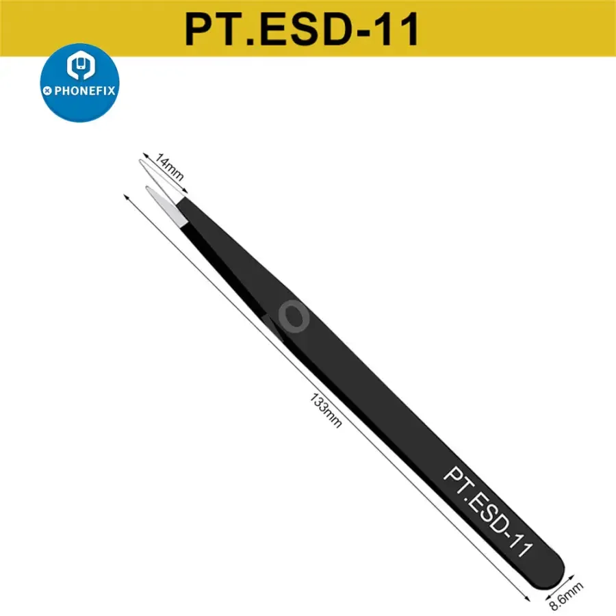 Anti-static Stainless Steel Curved Straight Tweezers For Phone Repair Tool - Image 6