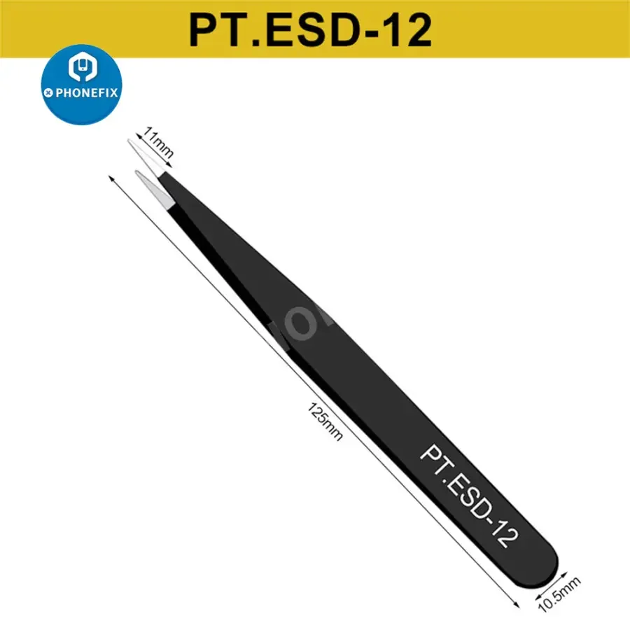 Anti-static Stainless Steel Curved Straight Tweezers For Phone Repair Tool - Image 7