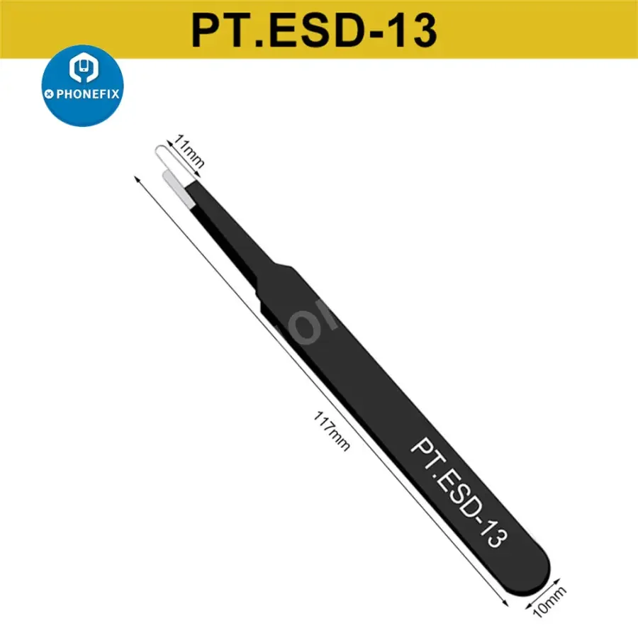 Anti-static Stainless Steel Curved Straight Tweezers For Phone Repair Tool - Image 9