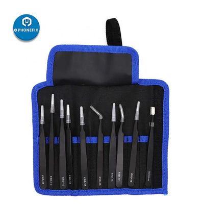 Anti-static Stainless Steel Precision Tweezers Set ESD Repair Toolkit - Image 10