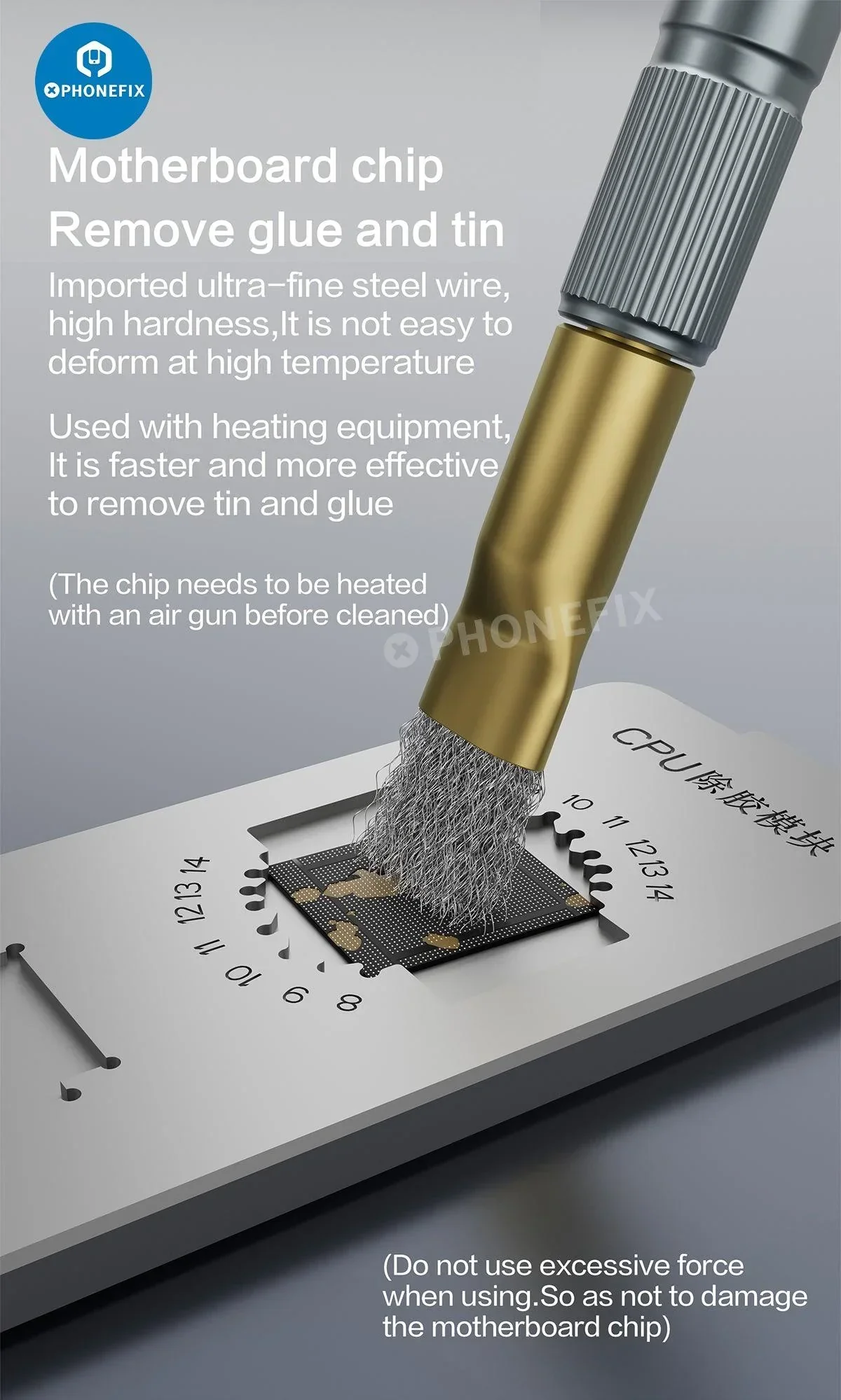 Anti-Static Steel Brush for Phone Motherboard Glue Residue Cleaning Tool - Image 2