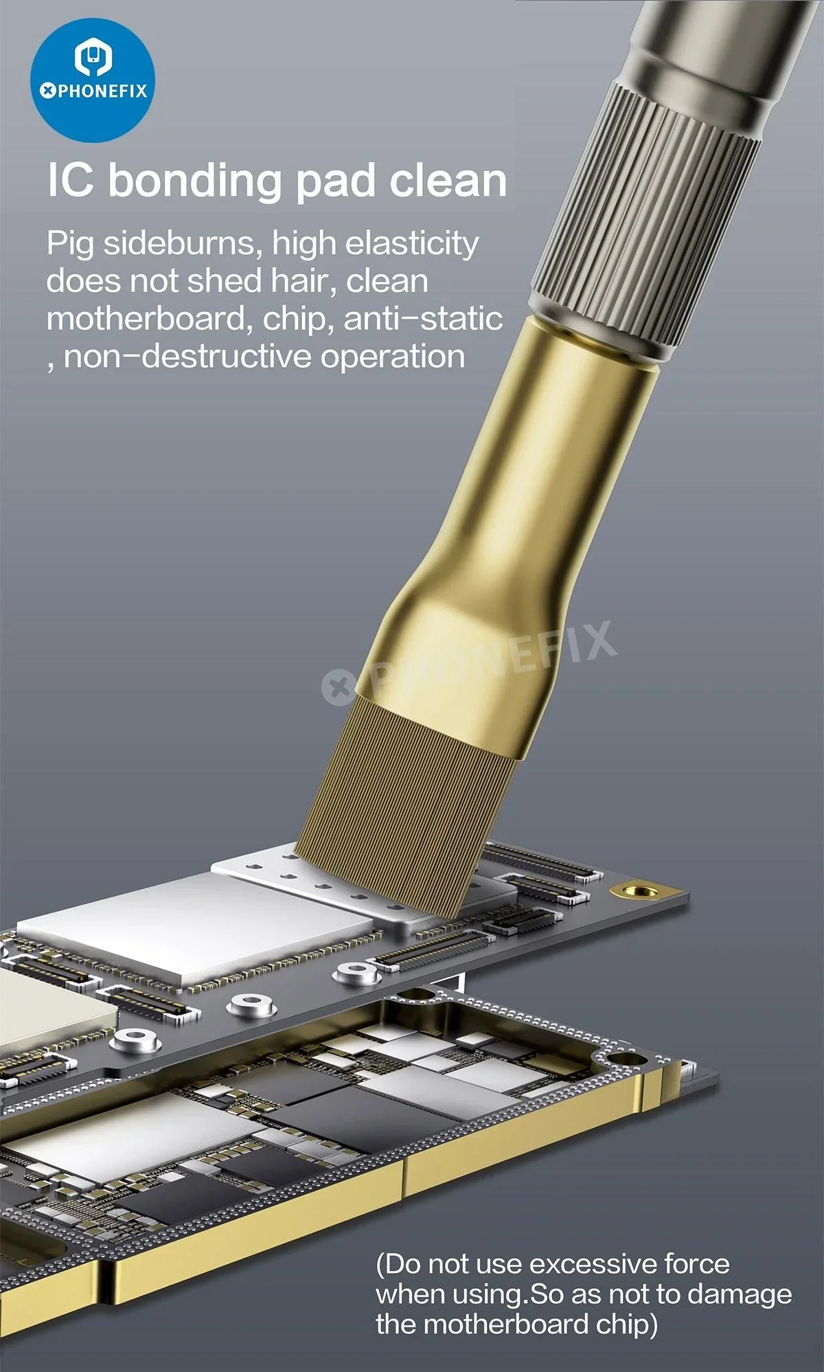 Anti-Static Steel Brush for Phone Motherboard Glue Residue Cleaning Tool - Image 3