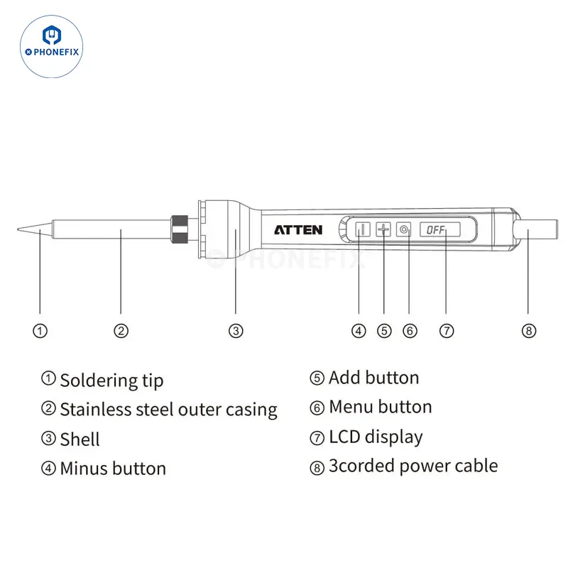 ATTEN ST-2065D ST-2080D ST-2150D Digital Electric Soldering Iron - Image 14