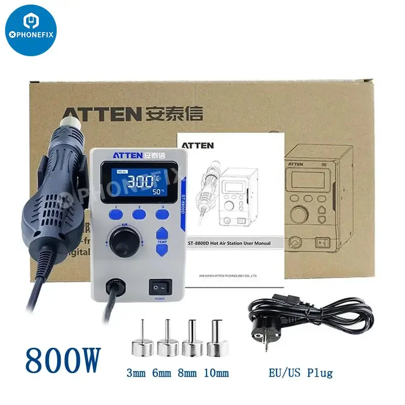 ATTEN ST-8800D 800W Hot Air Gun BGA Solder Rework Station - Image 2