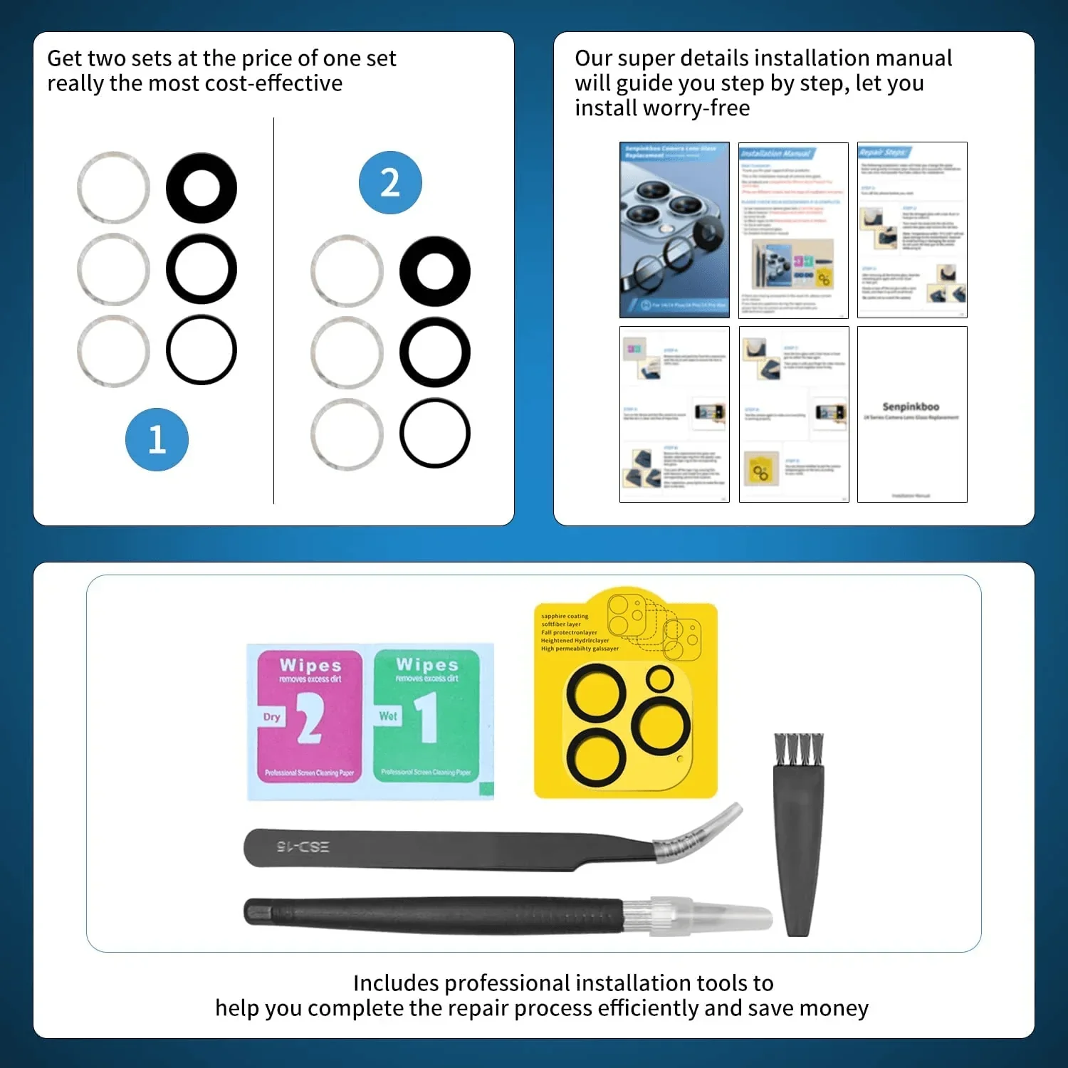 Back Camera Lens Replacement Tool Kit  For iPhone 12 13 14 Pro Max - Image 13