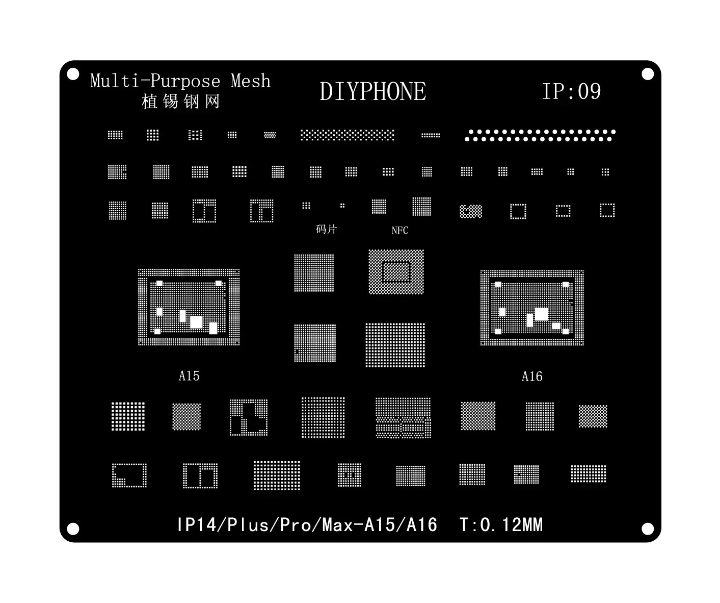 Black BGA Reballing Stencils Template For iPhone 6-17 Pro Max - Image 10