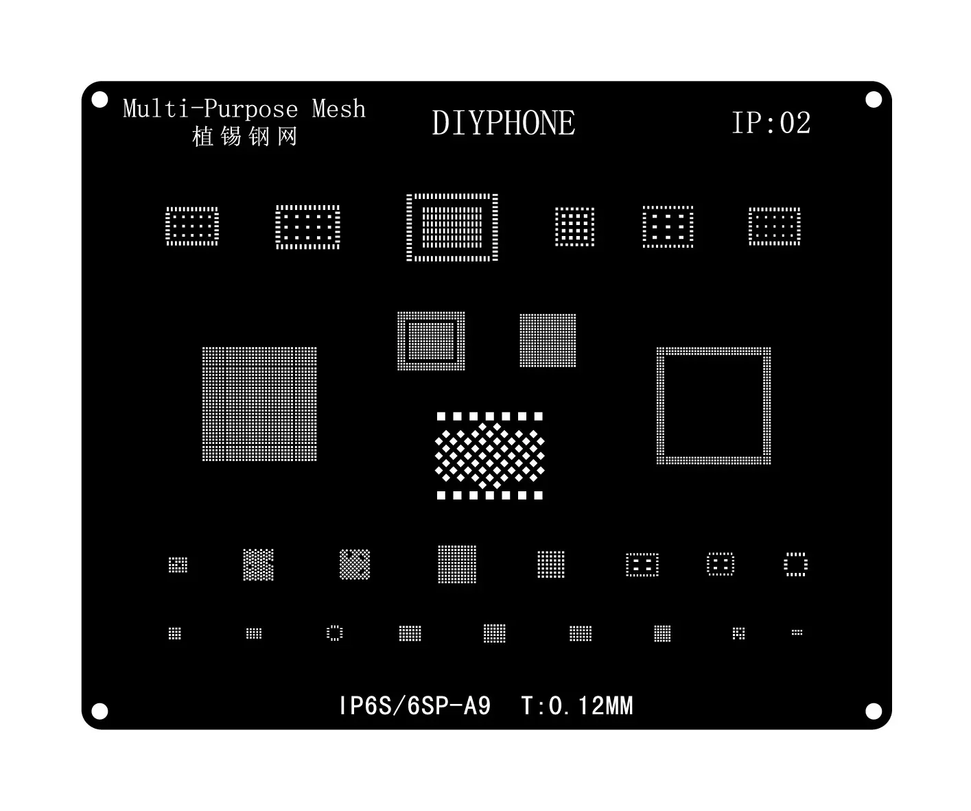 Black BGA Reballing Stencils Template For iPhone 6-17 Pro Max - Image 3