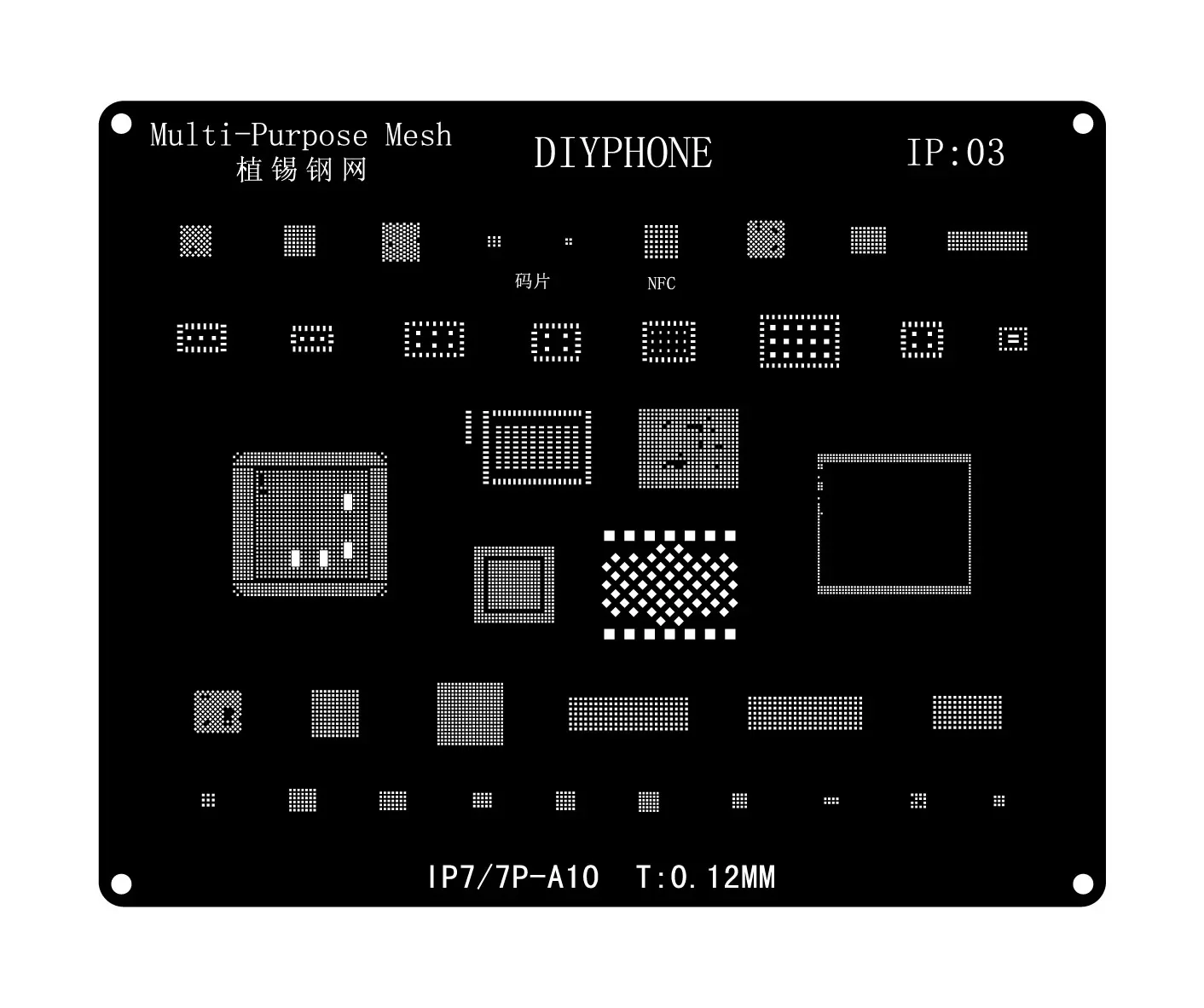 Black BGA Reballing Stencils Template For iPhone 6-17 Pro Max - Image 4