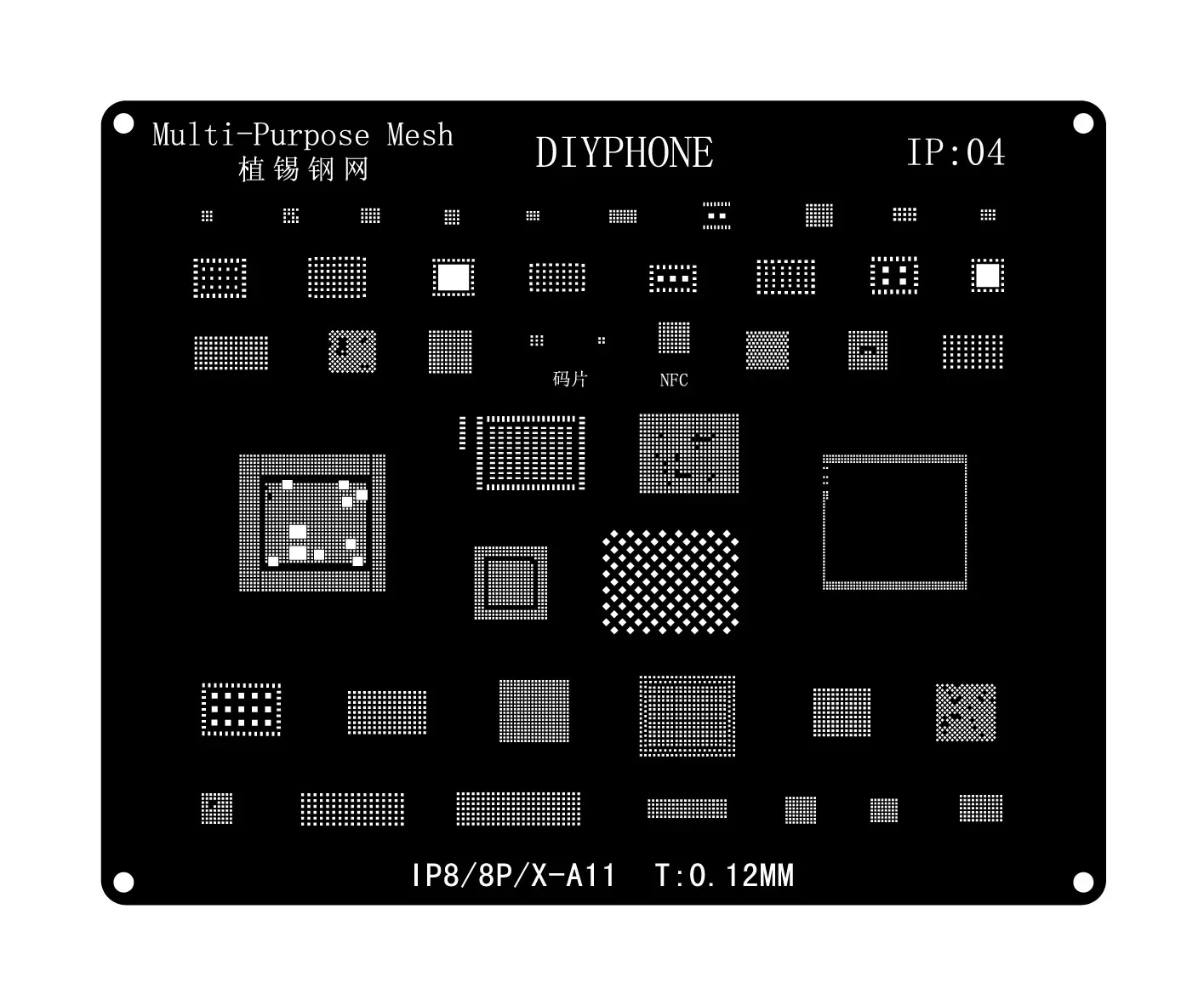Black BGA Reballing Stencils Template For iPhone 6-17 Pro Max - Image 5