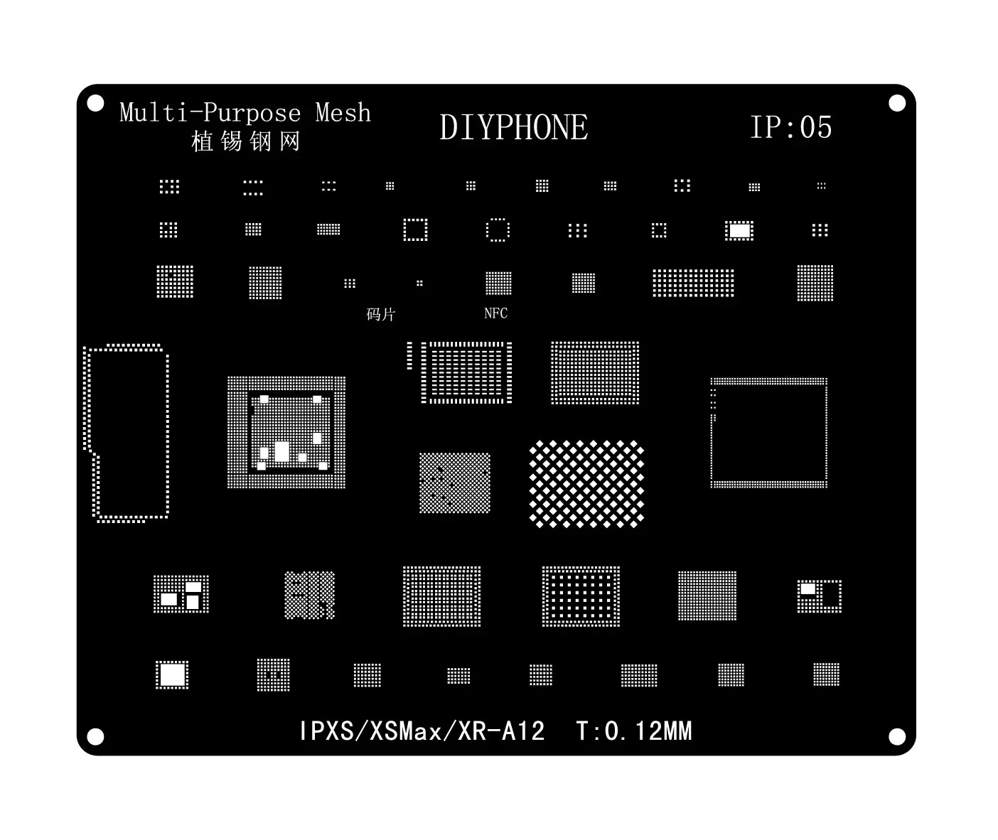 Black BGA Reballing Stencils Template For iPhone 6-17 Pro Max - Image 6
