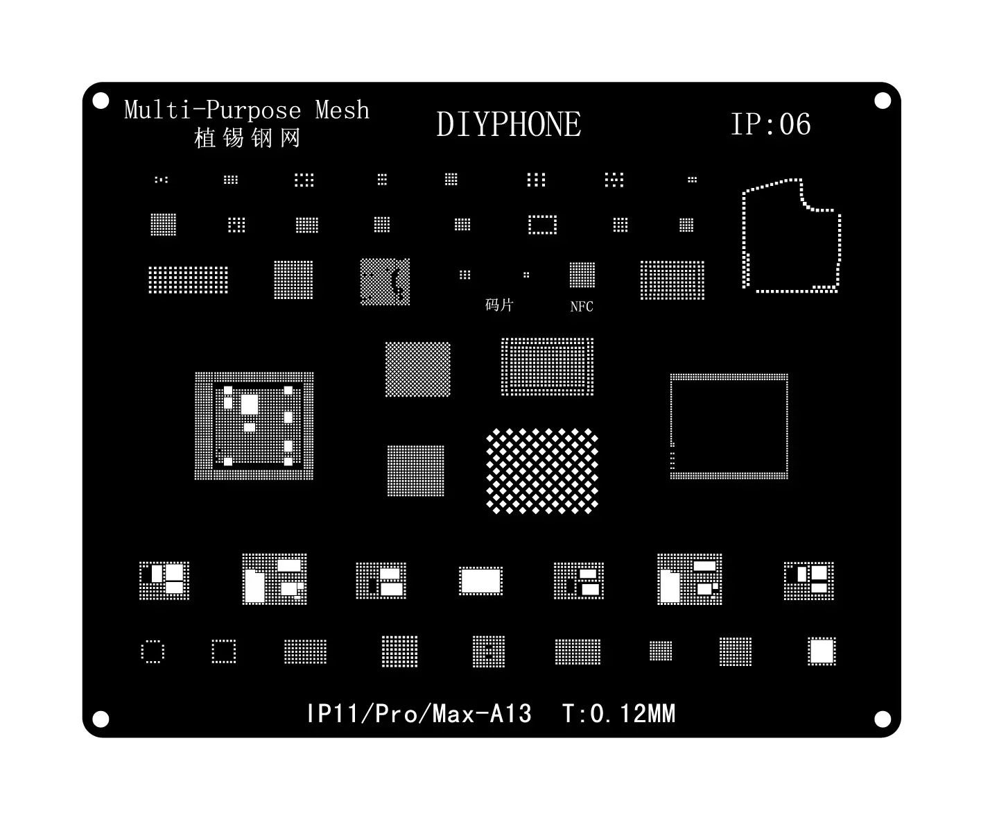 Black BGA Reballing Stencils Template For iPhone 6-17 Pro Max - Image 7