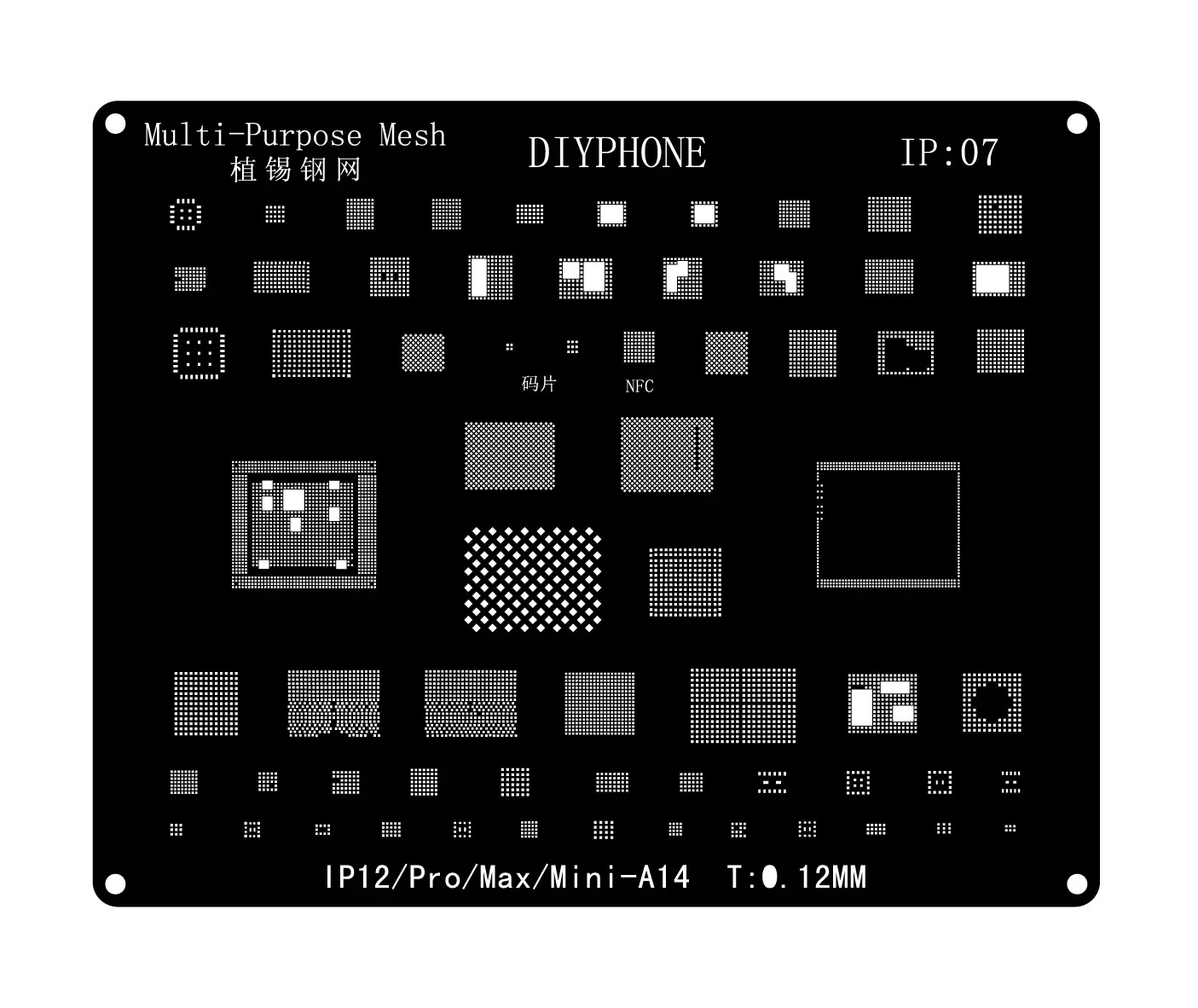 Black BGA Reballing Stencils Template For iPhone 6-17 Pro Max - Image 8
