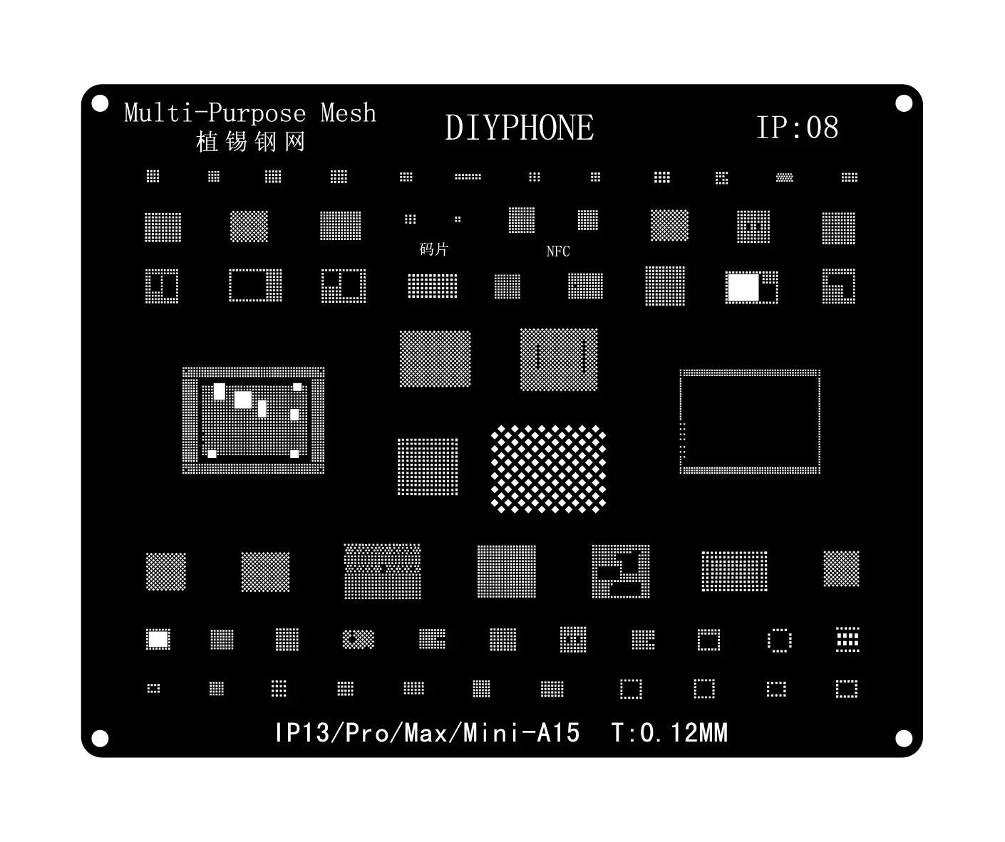 Black BGA Reballing Stencils Template For iPhone 6-17 Pro Max - Image 9