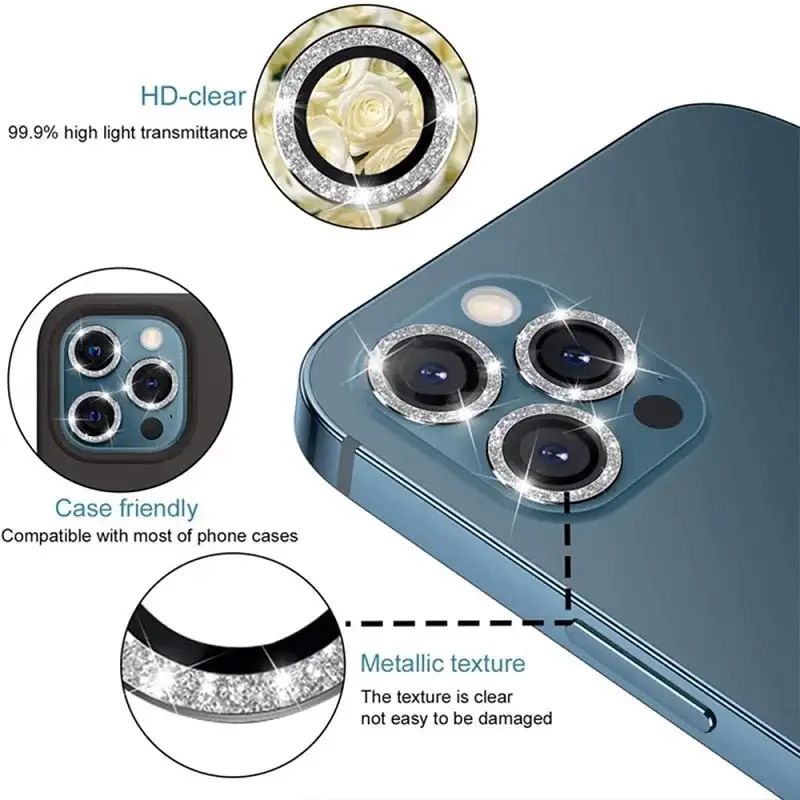 Bling Diamond Camera Lens Protector Cover For iPhone 13 12Mini 11Pro - Image 11