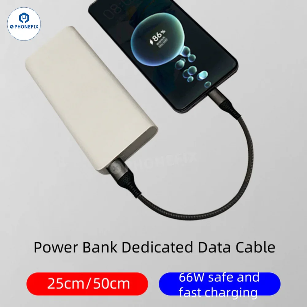 Braided Short Fast Charging Cable for iPhone Android Type-C - Image 2