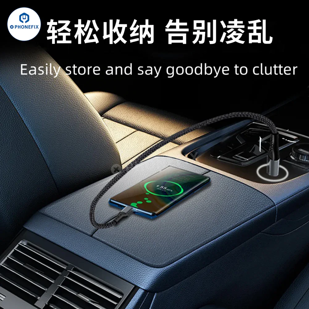 Braided Short Fast Charging Cable for iPhone Android Type-C - Image 4